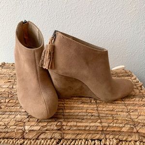 Anne Klein Suede Wedge Booties